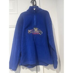 Vintage Disneyland California Adventure Blue Fleece Zip up Embroidered Youth M
